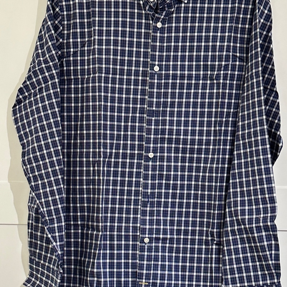 Tommy Hilfiger Blue and White Casual Button Down Shirt